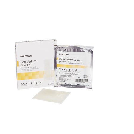 McKesson - Petrolatum Impregnated Dressing 3 X 9 Inch Pleated Gauze USP White Petrolatum Sterile - 61-20056