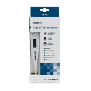 McKesson - Digital Stick Thermometer Oral Probe Handheld - 16-413BKGM