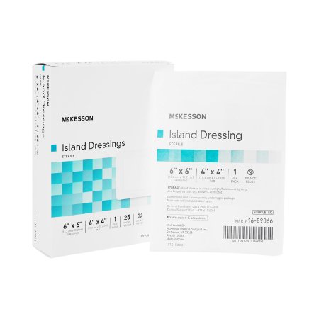 McKesson - Adhesive Dressing 6 X 6 Inch Polypropylene / Rayon Square White Sterile - 16-89066