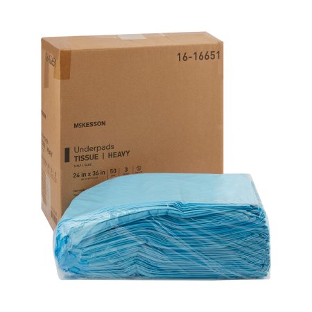 McKesson - Procedure Underpad 24 W X 36 L Inch Blue NonSterile - 16-16651