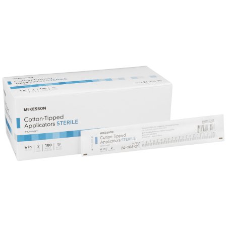 McKesson - Swabstick Cotton Tip Wood Shaft 6 Inch Sterile 2 per Pack - 24-106-2S
