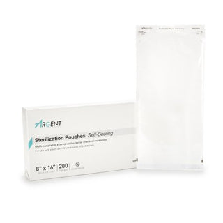 McKesson Argent Sure-Check - Sterilization Pouch Ethylene Oxide (EO) Gas / Steam 8 X 16 Inch Transparent / Blue Self Seal Paper / Film - 73-SSP387