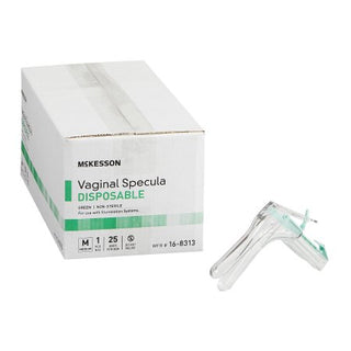 McKesson - Vaginal Speculum Graves NonSterile Office Grade Acrylic Medium Double Blade Duckbill Disposable Corded Light Source Compatible - 16-8313