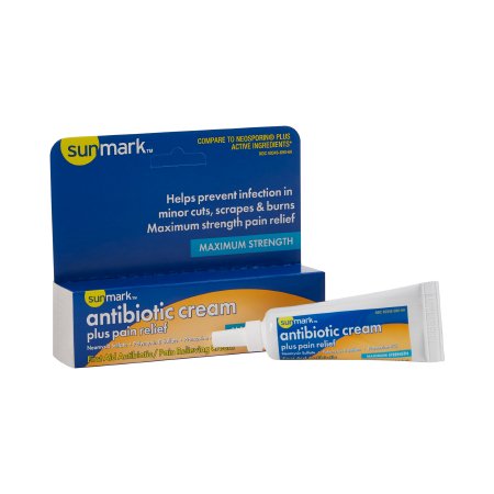 sunmark - First Aid Antibiotic with Pain Relief Cream 0.5 oz. Tube - 49348069069