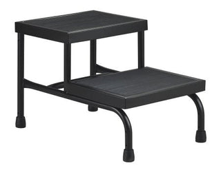 McKesson - Step Stool Bariatric 2 Steps Black Powder Coated Steel Frame 9 / 16 Inch Step Height - 81-31200