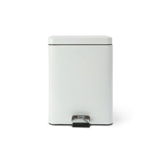 McKesson - Trash Can with Plastic Liner 20 Quart Square White Steel Step On - 81-35269