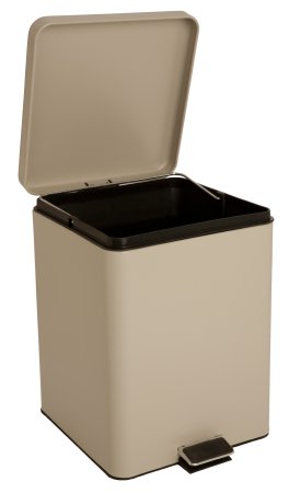 McKesson - Trash Can with Plastic Liner 20 Quart Square Beige Steel Step On - 81-35271