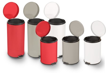 McKesson - Trash Can with Plastic Liner 32 Quart Round Red Steel Step On - 81-45267