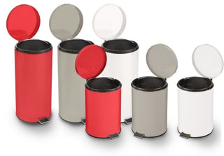 McKesson - Trash Can with Plastic Liner 32 Quart Round Silver Steel Step On - 81-45269
