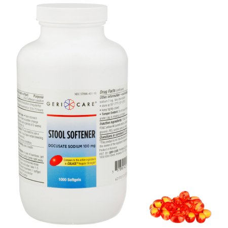 Geri-Care - Stool Softener Softgel 1,000 per Bottle 100 mg Strength Docusate Sodium - 401-10-GCP