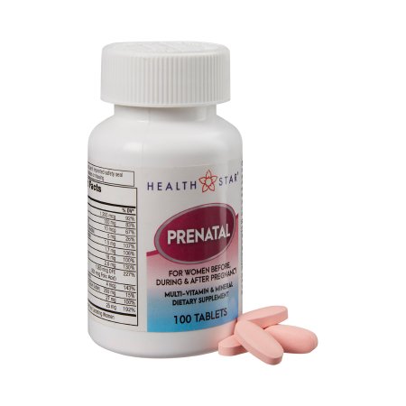 HealthStar - Prenatal Vitamin Supplement Tablet 100 per Bottle - 575-01-HST