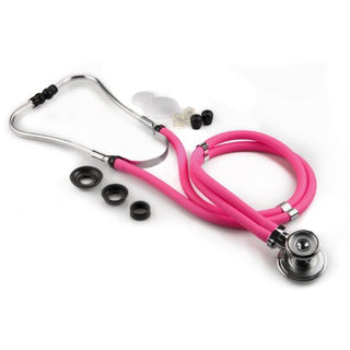 McKesson LUMEON - Sprague Stethoscope Pink 2-Tube 22 Inch Tube Double-Sided Chestpiece - 01-641NPGM