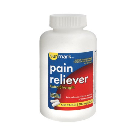 sunmark - Pain Relief 500 mg Strength Acetaminophen Caplet 500 per Bottle - 49348004214