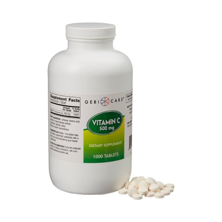 Geri-Care - Vitamin C Supplement Ascorbic Acid 500 mg Strength Tablet 1000 per Bottle - 841-10-GCP