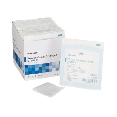 McKesson - Gauze Sponge Cotton 8-Ply 2 X 2 Inch Square Sterile - 16-4228