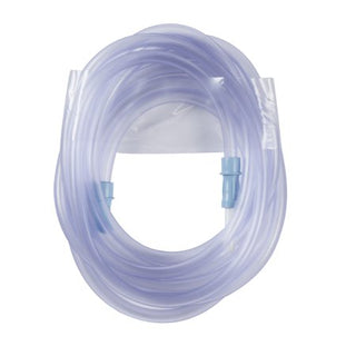 McKesson - Suction Connector Tubing 12 Foot Length 0.25 Inch I.D. Sterile Female / Male Connector Clear Ribbed OT Surface NonConductive PVC - 16-66307