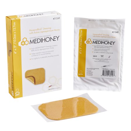 MEDIHONEY Honeycolloid - Honeycolloid Dressing 4 X 5 Inch Rectangle Sterile - 31245