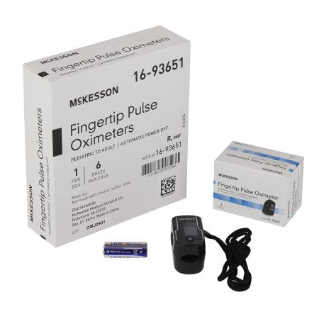 McKesson - Fingertip Pulse Oximeter Battery Operated Without Alarm - 16-93651