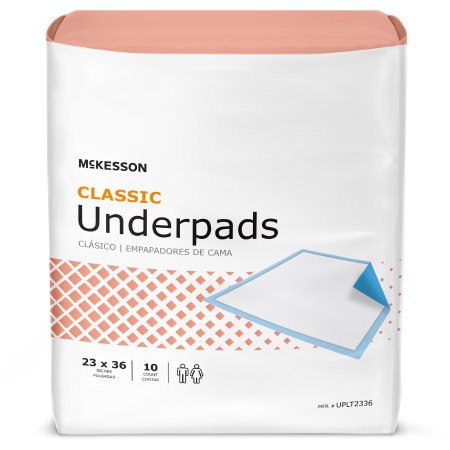 McKesson Classic Plus - Underpad 23 X 36 Inch Disposable Fluff / Polymer Light Absorbency - UPLT2336