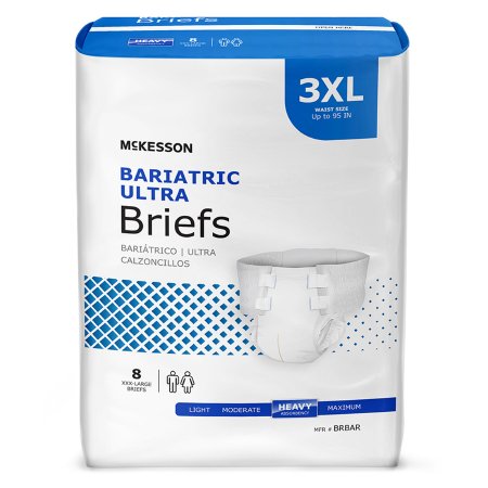 McKesson Ultra Plus Bariatric - Unisex Adult Incontinence Brief 3X-Large Disposable Heavy Absorbency - BRBAR