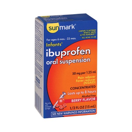 sunmark - Infants' Pain Relief 50 mg / 1.25 mL Strength Ibuprofen Oral Suspension 0.5 oz. - 49348037469