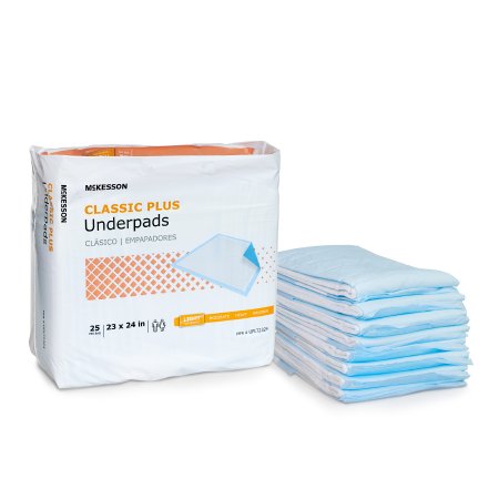 McKesson Classic Plus - Underpad 23 X 24 Inch Disposable Fluff / Polymer Light Absorbency - UPLT2324