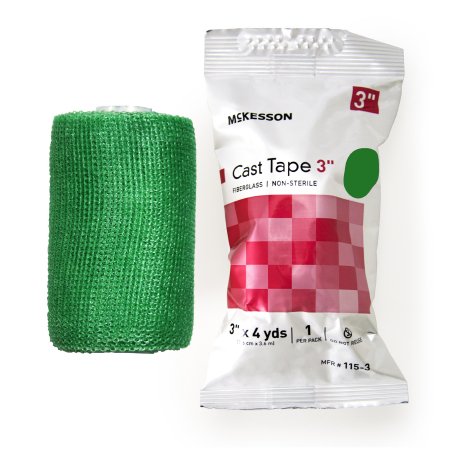 McKesson - Cast Tape 3 Inch X 12 Foot Fiberglass Green - 115-3G
