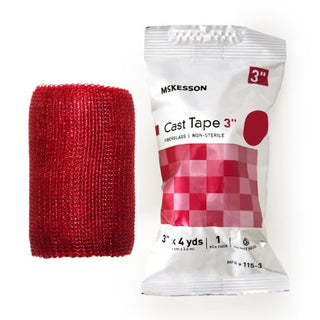 McKesson - Cast Tape 3 Inch X 12 Foot Fiberglass Red - 115-3R