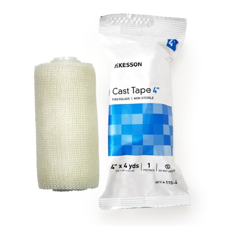 McKesson - Cast Tape 4 Inch X 12 Foot Fiberglass White - 115-4