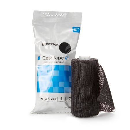 McKesson - Cast Tape 4 Inch X 12 Foot Fiberglass Black - 115-4A