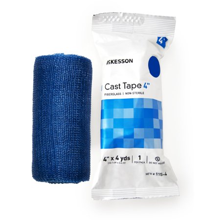 McKesson - Cast Tape 4 Inch X 12 Foot Fiberglass Blue - 115-4B