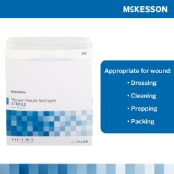 Mckesson Gauze Sponge McKesson 4 X 4 Inch 8-Ply Sterile 2 per Pack -16-4248