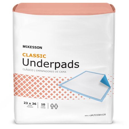 McKesson Classic - Underpad 23 X 36 Inch Disposable Fluff / Polymer Light Absorbency - UPLT2336V120
