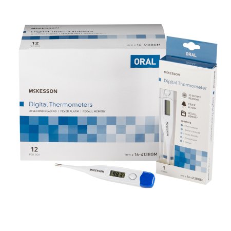 McKesson - Digital Stick Thermometer Oral Probe Handheld - 16-413BGM