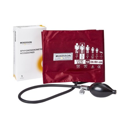 McKesson LUMEON - Blood Pressure Cuff and Bulb Adult Arm Large Cuff 34 - 50 cm Nylon Cuff - 01-865-12XBDGM