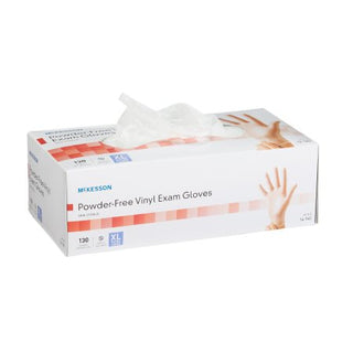 McKesson - Exam Glove X-Large NonSterile Vinyl Standard Cuff Length Smooth Clear Not Chemo Approved - 14-140