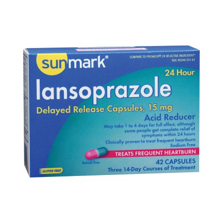 sunmark - Antacid 15 mg Strength Delayed-Release Capsule 42 per Box - 49348030161