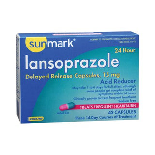 sunmark - Antacid 15 mg Strength Delayed-Release Capsule 42 per Box - 49348030161