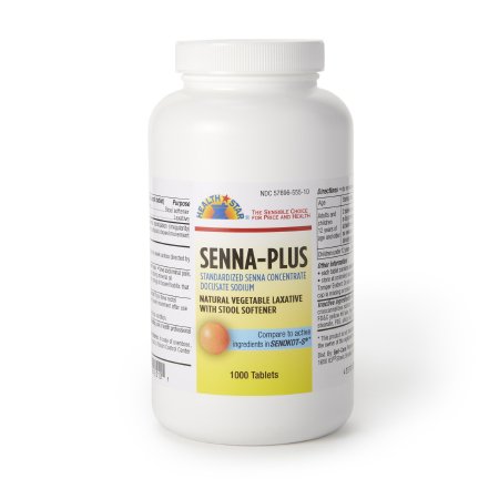 Geri-Care Senna Plus - Stool Softener Tablet 1,000 per Bottle 50 mg - 8.6 mg Strength Docusate Sodium / Sennosides - 455-01-GCP