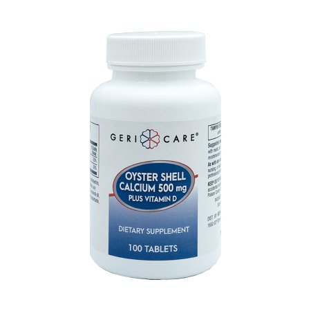 Geri-Care - Joint Health Supplement Calcium / Vitamin D 500 mg - 200 IU Strength Tablet 100 per Bottle - 742-01-GCP