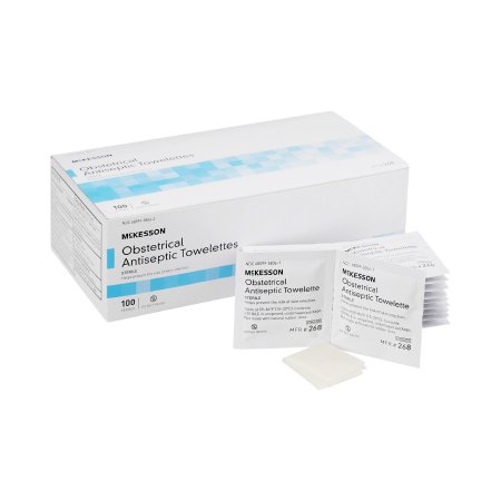 McKesson - Obstetrical Wipe Individual Packet BZK (Benzalkonium Chloride) Clean Scent 100 Count - 268