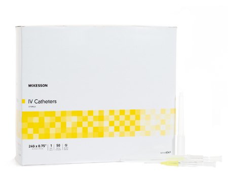 McKesson - Peripheral IV Catheter 24 Gauge 0.75 Inch Without Safety - 6049