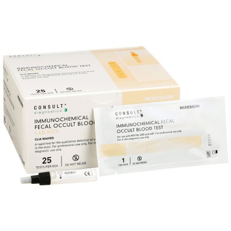 Consult - Rapid Test Kit Colorectal Cancer Screening Fecal Occult Blood Test (iFOB or FIT) Stool Sample 25 Tests - 4487