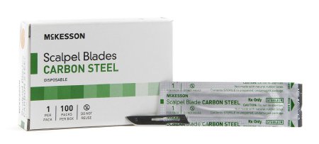 McKesson Brand - Surgical Blade Carbon Steel No. 10 Sterile Disposable Individually Wrapped - 1632