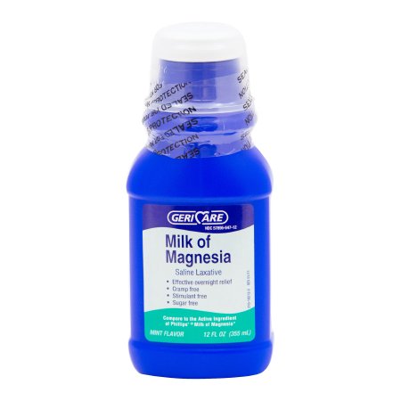 Milk of Magnesia - Laxative Mint Flavor Liquid 12 oz. Magnesium Hydroxide - Q-647-12