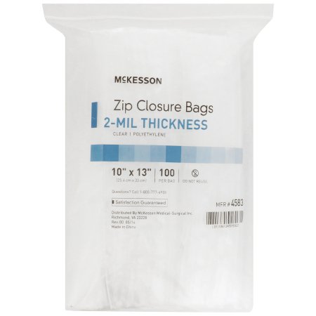 McKesson - Reclosable Bag 10 X 13 Inch Polyethylene Clear Zipper Closure - 4583