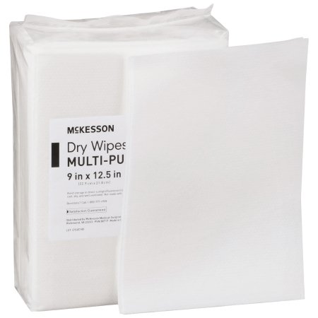 McKesson - Task Wipe Medium Duty White NonSterile 9 X 12-1/2 Inch Disposable - 46085