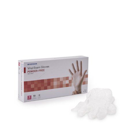 McKesson Confiderm - Exam Glove Small NonSterile Vinyl Standard Cuff Length Smooth Clear Not Chemo Approved - 14-164