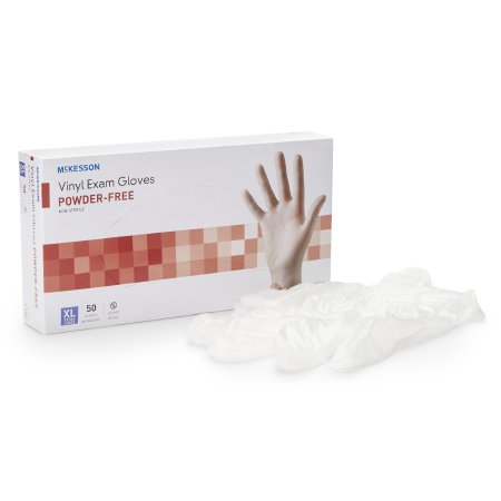 McKesson Confiderm - Exam Glove X-Large NonSterile Vinyl Standard Cuff Length Smooth Clear Not Chemo Approved - 14-170