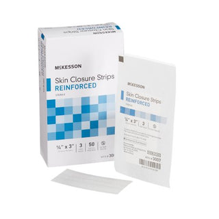 McKesson - Skin Closure Strip 1/4 X 3 Inch Nonwoven Material Reinforced Strip White - 3007